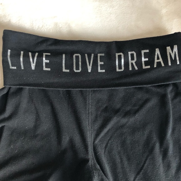 Black white Live Love Dream leggings Sz S - Picture 3 of 4